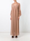 ruffled sleeves draped dress