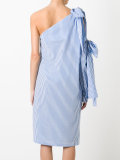 single shoulder striped dress