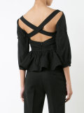 pleated trim blouse