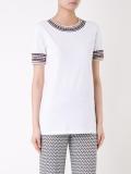 geometric collar embroidery T-shirt
