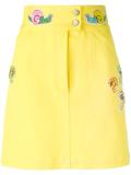 beaded patch fitted skirt