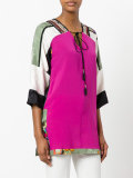tassel tie printed blouse 