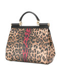 leopard Sicily top-handle tote