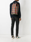 checked bucket backpack 