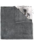 fur panel raw edge scarf