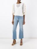 fringed open knit top