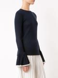 pleated trim sweatshirt 