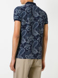 paisley print, short sleeve polo shirt