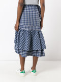 check ruffled skirt