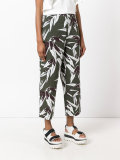 cropped high-waist trousers
