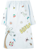 printed off-shoulder dress