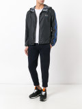 striped detailing raincoat