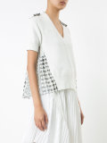 side panel V-neck T-shirt 