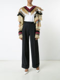 metallic fringed cropped jacket