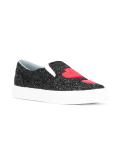 heart appliqué slip-on sneakers