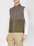 bi-colour quilted panel gilet