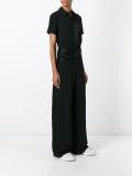 draped front shirt jumpsuit