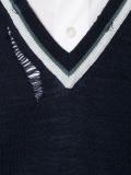openwork V-neck jumper