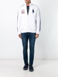 stripe detail flag patch cardigan