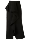 ruffled midi skirt