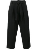 cropped rope belt trousers