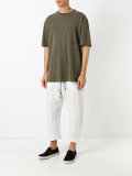 drawstring cropped tapered trousers