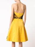 lace embroidered strapless dress