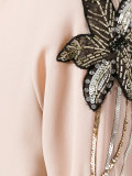 sequin embroidery sleeve bomber jacket