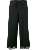lace trim cropped trousers
