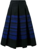 stripe pleated skirt