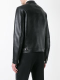 lapel-less streamlined biker jacket