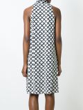 neck tie printed dress