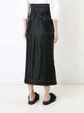 contrast stitch maxi skirt 