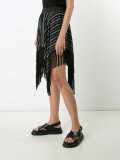 asymmetric fringed skirt 
