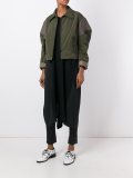 puff sleeve contrast cropped jacket