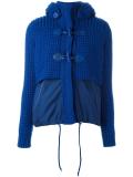 hooded knitted duffle jacket