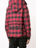 checked hooded coat
