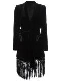 fringed velvet coat