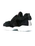 faux fur panel front strap sneakers