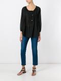 embroidered placket blouse