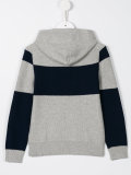 striped print hoodie