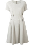 pleat detail flared dress