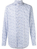 butterfly print slim-fit shirt