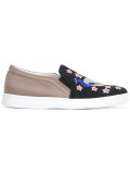 peacock embroidery slip-on sneakers