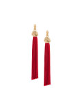 Burgundy Loulou tassel earrings 