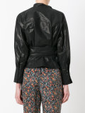'Lemony' coated wrap jacket