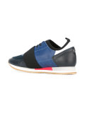 elastic detail lace-up sneakers