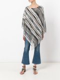 striped asymmetric knit top