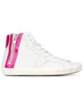side zip hi-top sneakers