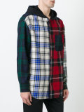 multi check hooded shirt
